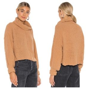 NWT Free People Be Yours Cowl Neck Sweater, Camel